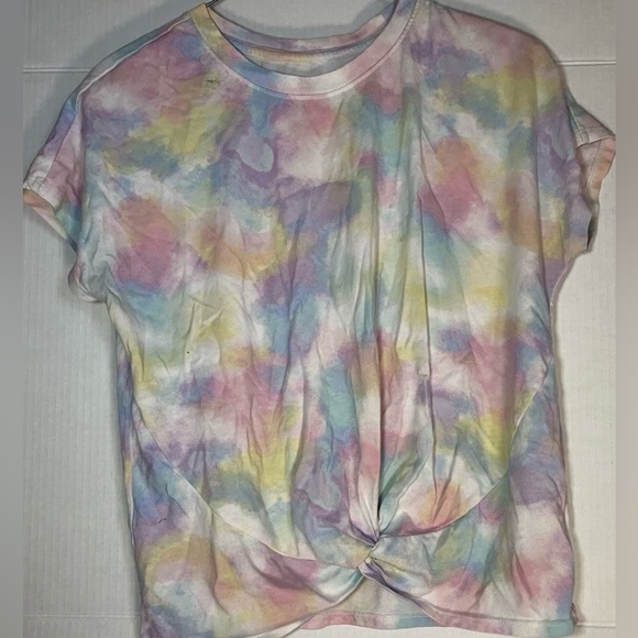 Wonder Nation Women’s Purple & White Multicolor TieDye Shirt, Front Tie,Size 2Xl - Picture 1 of 4